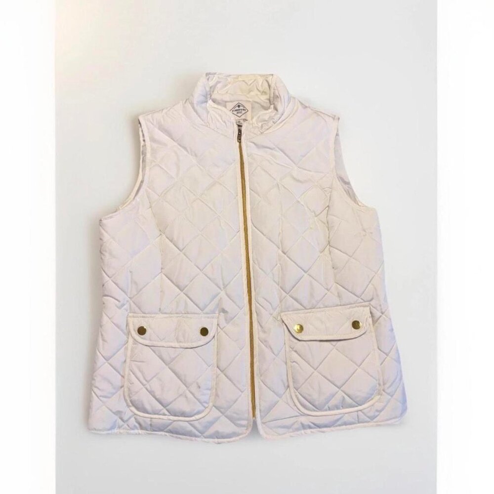 St. John's Bay Women's White and Cream Gilet sz XL